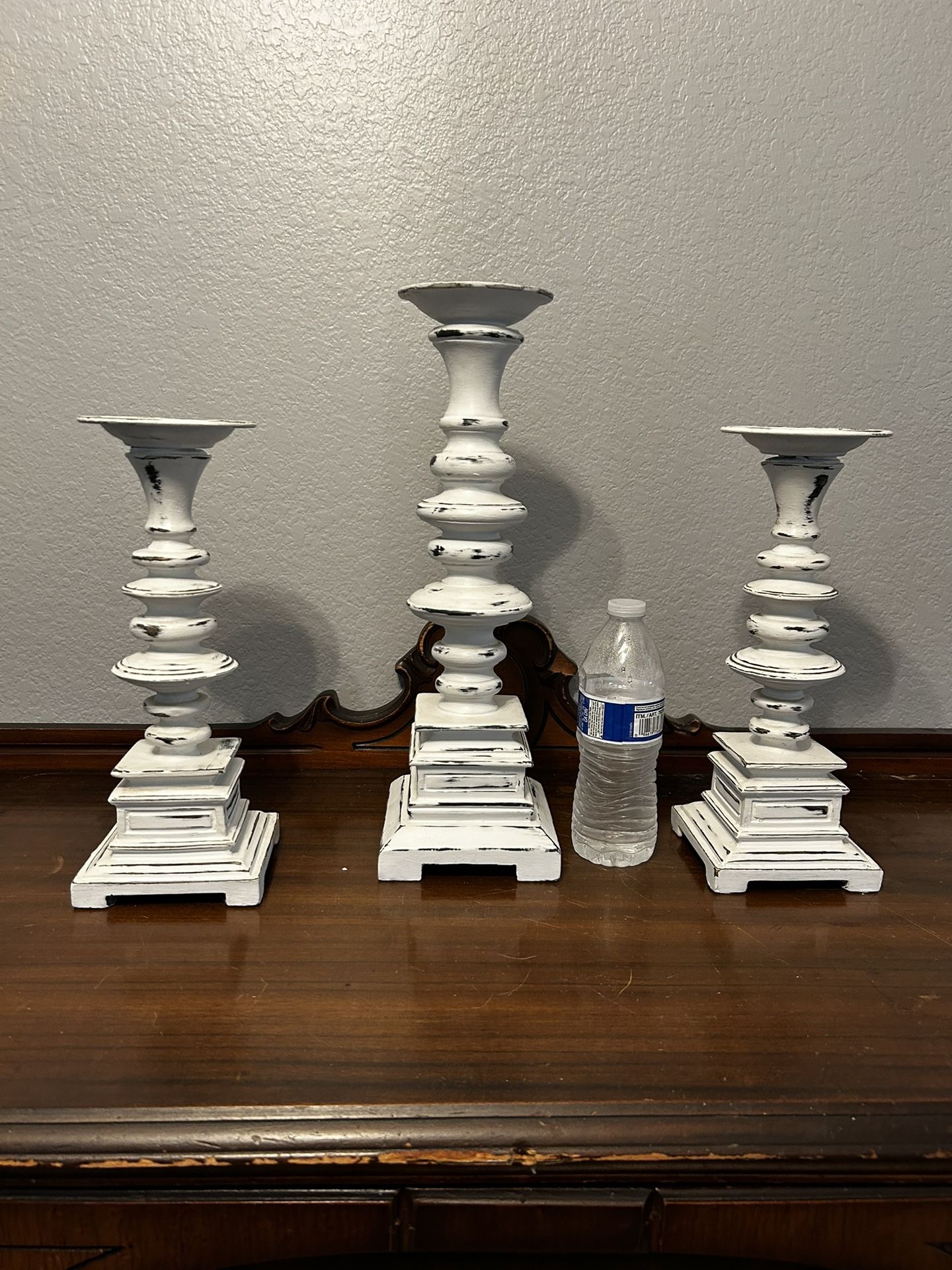 White Candle Holders