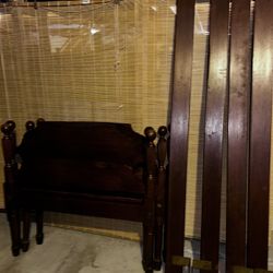 2 Twin size cannonball beds with metal mattress rack