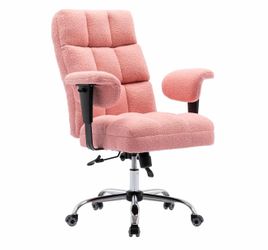SUKIDA Ergonomic Big and Tall Executive Office Chair, Pink, Wool