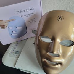Red Light Therapy for Face, 7 Colors LED Face Mask Light Therapy Portable Rechargeable