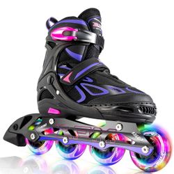 Adjustable Skates With Lights  Size 11c - 13c