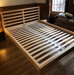 IKEA Queen-Size Solid Wood Platform Bed – Excellent Condition!!! Free Local delivery!