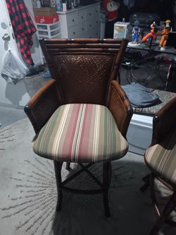 Bamboo/wicker Bar Stools 