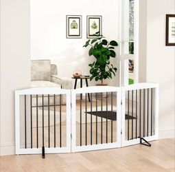 🐾 24" 3 Panel Freestanding Pet Gate, New