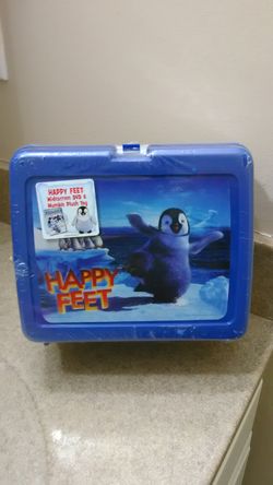 Vintage 2006 Brand New Factory Sealed Happy Feet DVD With Exclusive Mumble Plush Toy & Lunchbox