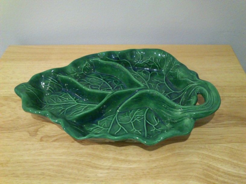 Vintage Ceramic Leaf Dish Serving Tray