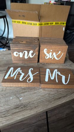 Wedding Table Numbers