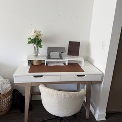 Desk with power outlets