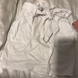 white skirt with white belt, size small 