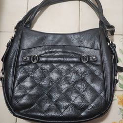 Conceal Carry Quilted Hobo Purse w/ Pistol Holster CCW-Handgun BLACK
