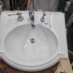White Pedestal Sink