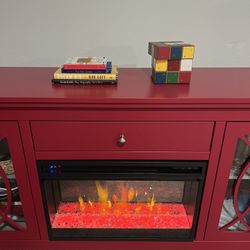 TV Stand with Electric Fireplace Included