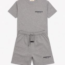 Essentials Fear of God Grey T-Shirt Shorts Set