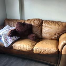 4 Piece Leather Sofa Set 