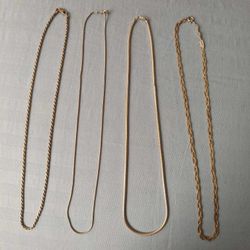 4- 16" Silver Chain Set