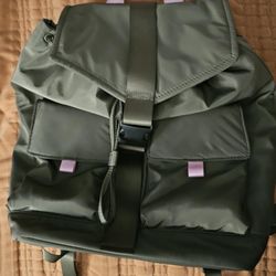 Supercute Olivegreen And Pink Backpack 