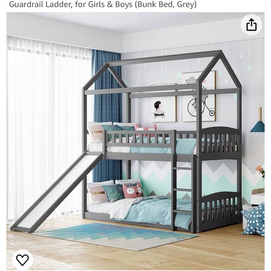 House Bunk Bed with Slide (Lightly Used)