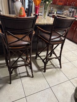2 wooden accent chairs
