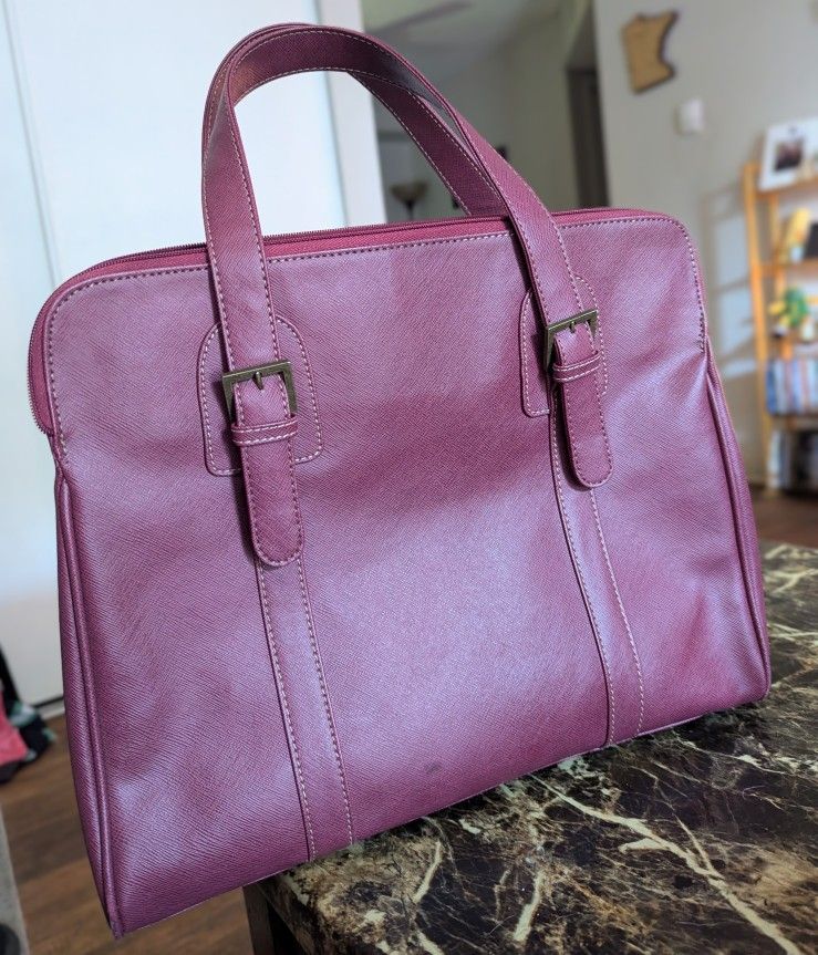 Tote Bag Red Faux Leather Purse