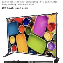 $40 Brand New VEVOR Backdrop Stand 10 × 8 Ft, Height Adjustable Background Stand with 1 Carrying Bag, Photo Backdrop for Party Wedding Studio Trade Sh