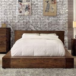 Natural Tone FINISH Cal King PLATFORM BED Bed
