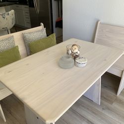 5-Person Solid Pine Wood Corner Breakfast Nook with  Storage