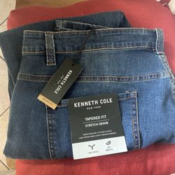 New 40x30 Men’s Kenneth Cole Tapered Fit Stretch Jeans