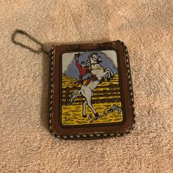 Vintage Gene Autry & Champion Zip Close Wallet With Original Paper Card