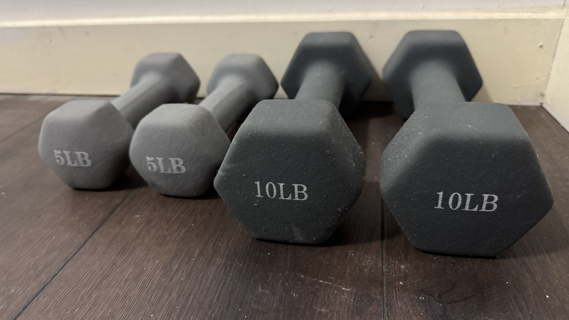 Neoprene Dumbbells Set – 5 lb + 10 lb Pairs – Great Condition (Astoria)
