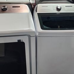 Samsung - (5.4 Cu. Ft. )High-Efficiency Smart Top Load And Dryer (7.4 cu-ft )front Load.  New Washer , semi use Dryer.