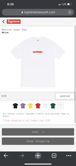 Supreme white motion logo Large