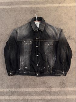 Acne Studios Black Washed Denim Jacket - Size Large