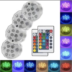 4 Pieces Light For  Flower Vase Or Pool With Remote Control Battery Powered, Waterproof