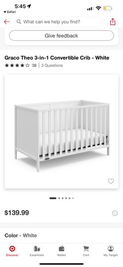 Graco Theo 3-in-1 Convertible Crib - White