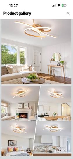 Brand New Modern Flush Mount Ceiling Light, Gold & White Finish, 3 Color Temp
