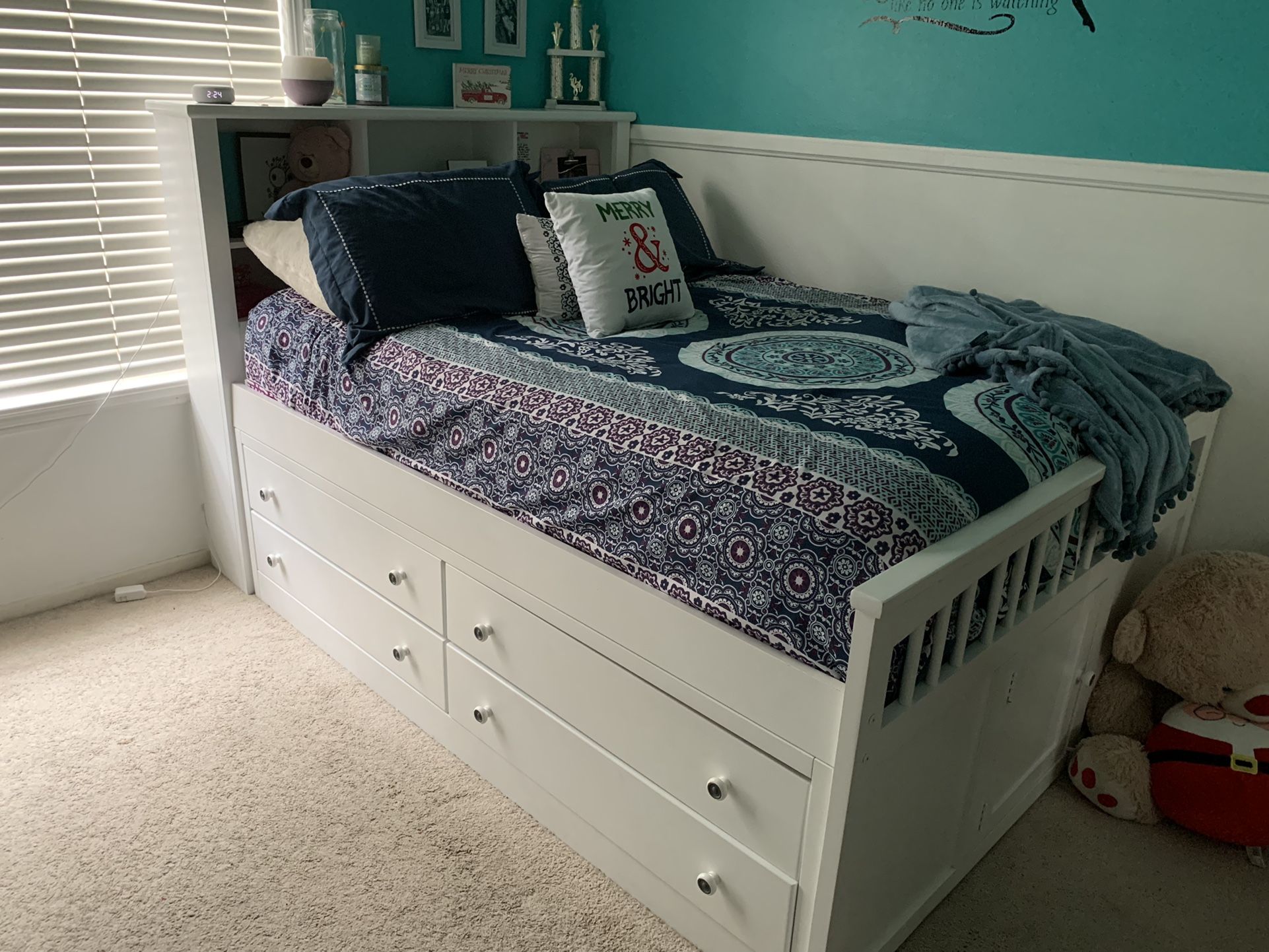Full Size captain’s Bed With Drawers And Storage