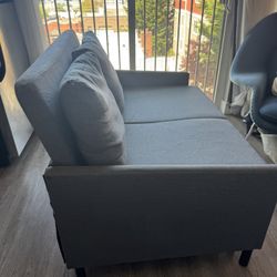 Sleeper Pullout Couch Loveseat Dark Gray