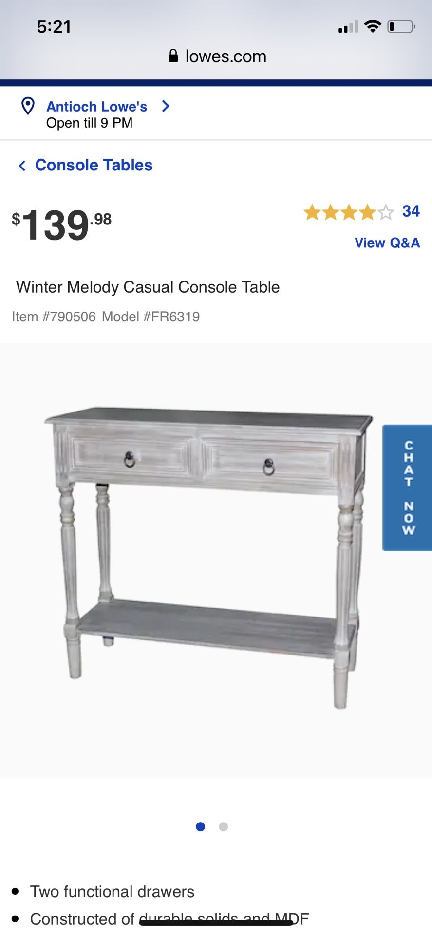 WINTER MELODY CASUAL CONSOLE TABLE BRAND MEW