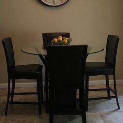 Venice 5-pc 54" Glass Counter-Height Dining Set