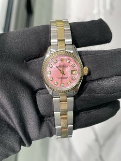 Womens Rolex Two Tone 26mm Pink Mother Of Pearl