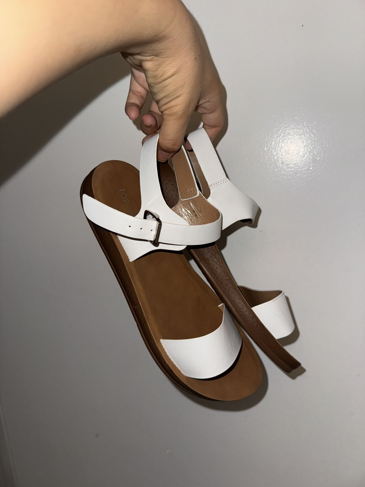White And Brown Sandals