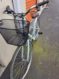 Mint Green City Cruiser Bike with Basket