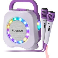 Karaoke Machine for Kids - Bluetooth Speaker with 2 Microphone - Portable Kids Karaoke Machine for Girls and Boys - Birthday Gift
