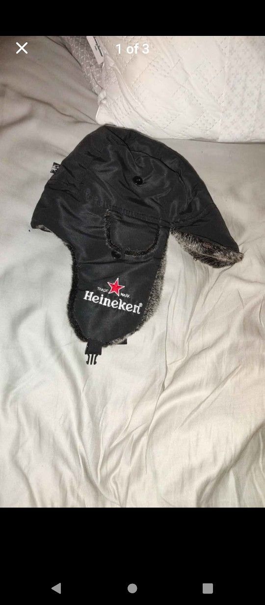 Heineken beer lightweight trapper style hat (brand new)