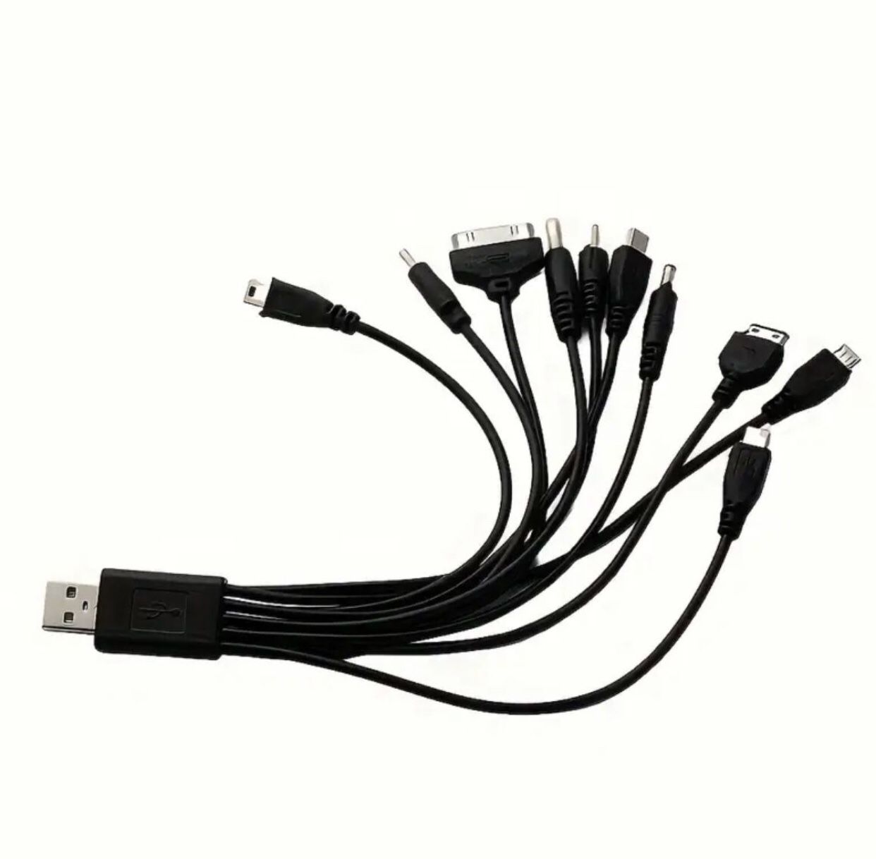 10-in-1 USB Charging Cable Set, PVC Matte Cable,  USB Male to Female, Cables Cords Charger , Multi-Device, cellphones IPhone 15 Android PSP PSP iPod 