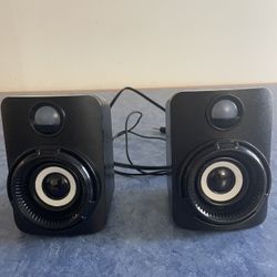 Basics Computer Speakers for Desktop or Laptop PC, Mac, Small Wired 2.0 Channels