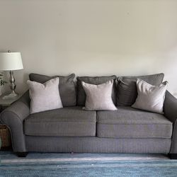 Matching Gray Sofa & Loveseat Set – Good Condition