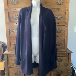 Woman’s Open Cardigan Sweater With Pockets Size Small By Side Effects 