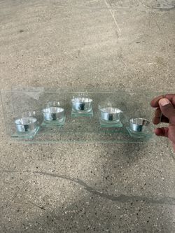 5-Light Tiered Glass Votive Candle Holder Centerpiece