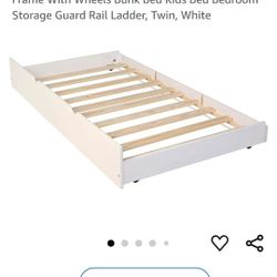 Solid Wood Twin Trundle Bed White 